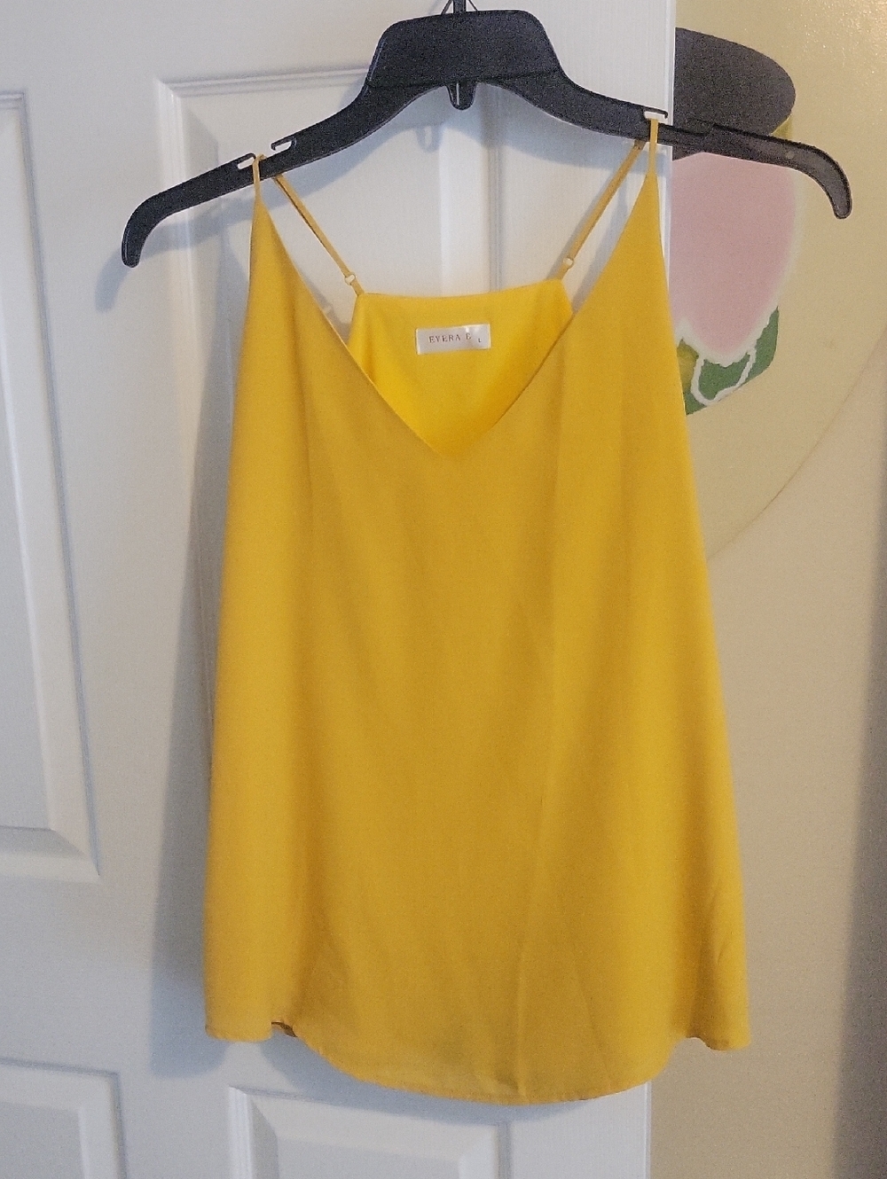 Evera B SzLg Mustard strappy Lined V-Neck Tback Camisole
